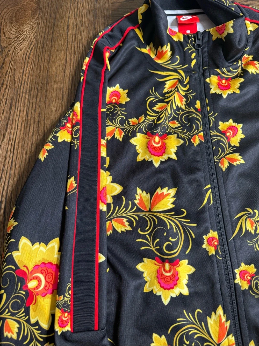 Rare Nike N98 Floral  Jacket Khokhloma Tribute Russian Brazil Black Mens size L